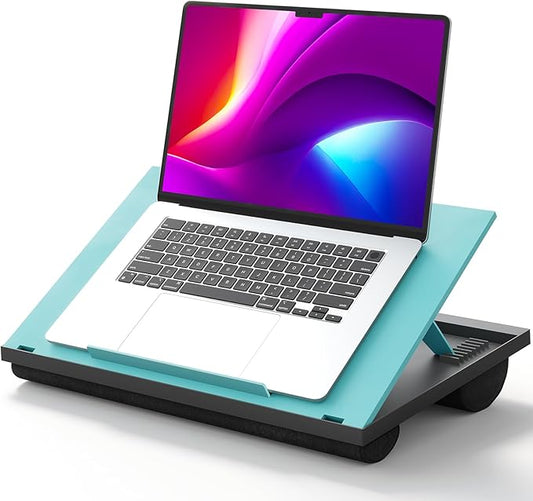 HUANUO Adjustable Lap Desk - with 8 Adjustable Angles & Dual Cushions Laptop Stand for Car Laptop Desk, Work Table, Lap Writing Board & Drawing Desk on Sofa or Bed, HNLD2TB