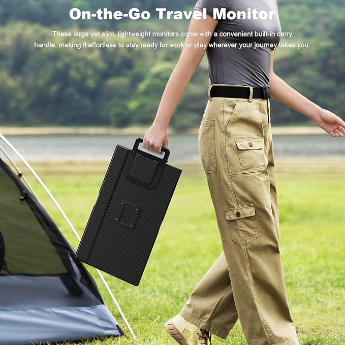 24" Large Portable Monitor, 1080P FHD 100Hz Laptop Screen Extender, 125% sRGB IPS Monitor Extender, USB C HDMI Office Gaming with Detachable Stand, Travel monitor for Window MAC Phone Xbox Switch