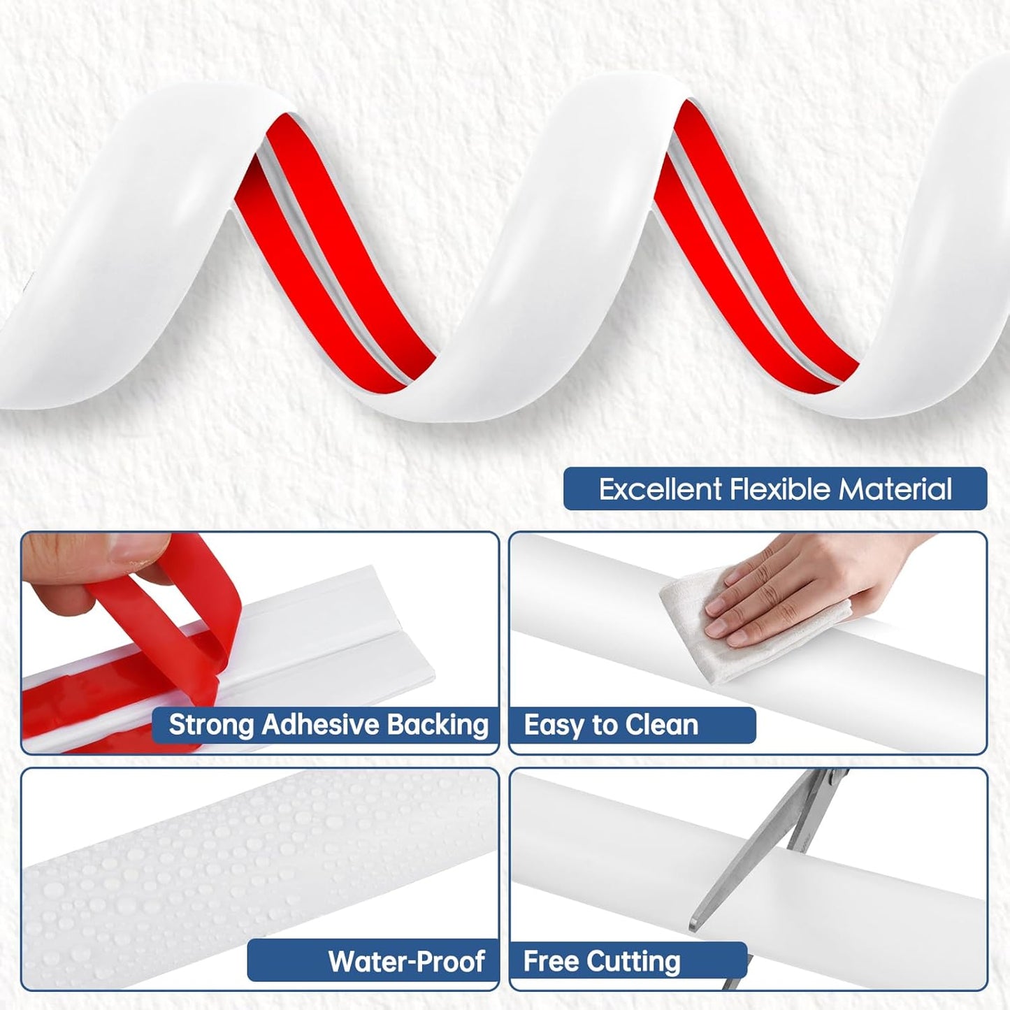 Floor Cord Cover for Wires on Floor Self Adhesive Cord Hider Floor Cable Management Wire Covers for Cords Protector Prevent Cable Trips Cord Cavity W 0.59" x H 0.31", White, 3.3Ft