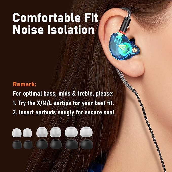 Vibes 202ML Wired Earbuds - HiFi in Ear Headphones for iPhone 5–14, Noise-Isolating Ear Buds w/ Mic - Clear Sound, Deep Bass, Comfort-Fit Earphones - MMCX–Lightning, Silver Plated Cord, Carrying Case