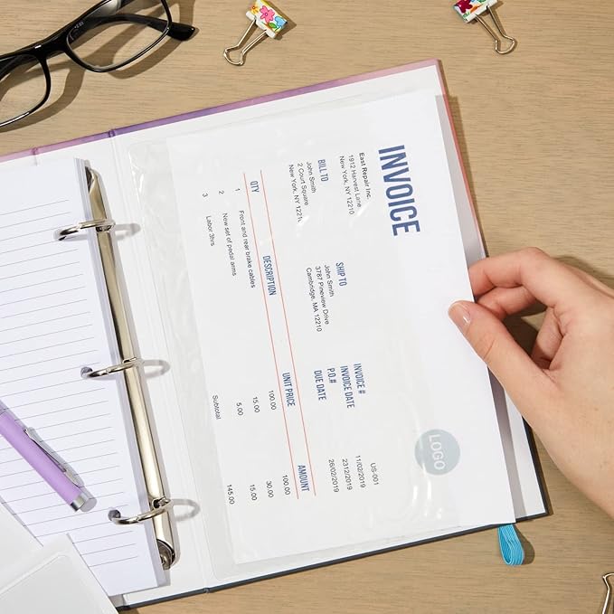 Juvale Pocket Planner Adhesive Pouches - White, 30-Pack, 4 Sizes (3.7 x 2.3 to 8.8 x 5.5 in) - Stick-On Pockets for Notebooks & Label Holder & Photo Sleeves & Index Card Sleeves