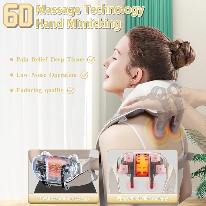 Retirement Gift for Woman/Men: New Shiatsu Neck Massager 2025, Real Spa Experience, Heat & Knead Bliss, Deep Tissue Release, Multiple Modes & Speeds, Birthday Gifts for Mom, Dad, Husband, Teacher