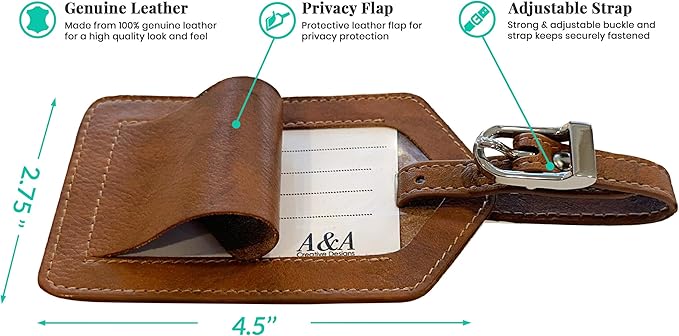 Personalized Monogrammed Antique Saddle Leather RFID Passport Wallet and 2 Luggage Tags