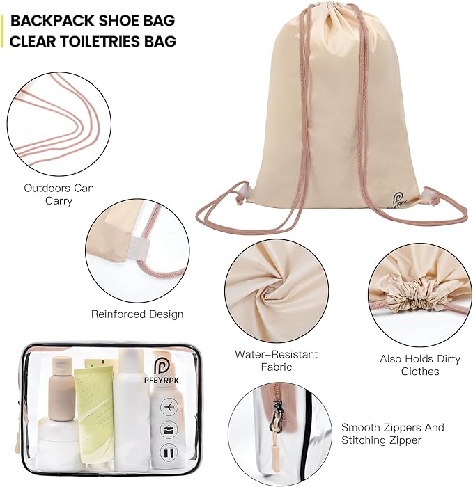 Lightweight Compression Packing Cubes for Suitcases, Compressible Expandable Travel Packing Organizer with Clear Toiletries and Backpack Bag, Travel Essentials for Carry on Luggage 7 Set