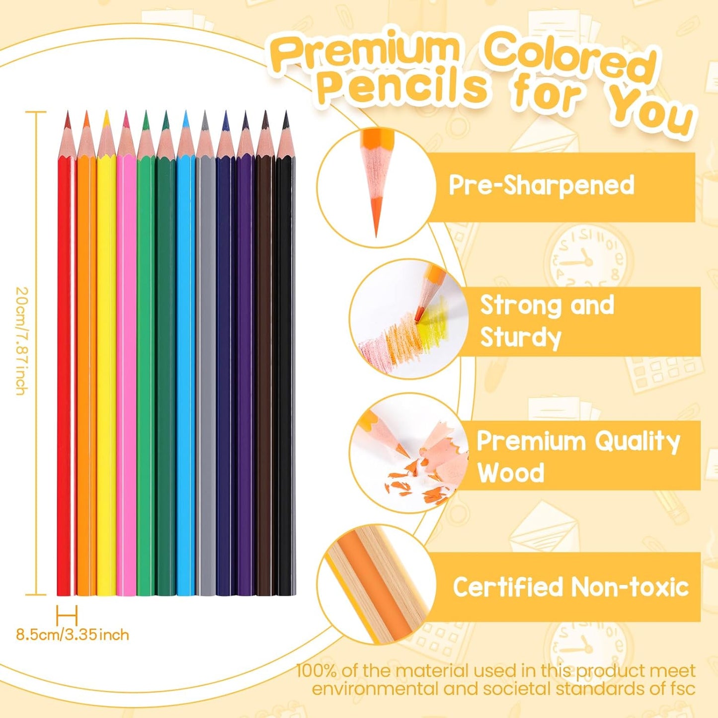 336 Packs Colored Pencils Bulk Classroom, Colored Pencils for Kids 12 Assorted Colors, Coloring Pencil Set Plus 36 Sharpeners, Pre-sharpened Color Pencils, Back to School Supplies Bulk for Teachers