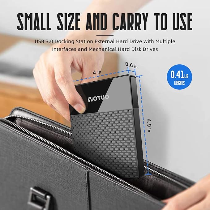 Portable 500GB Docking Station External Hard Drive, Multiport USB-C Hub + HDD 7-in-1, USB 3.0, SD/TF Card, Multi-Functional HDD for Windows, Mac, Android, TV, Phone, Laptop, Desktop, PC