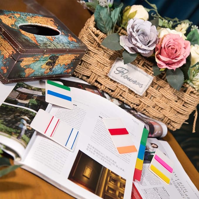 KICNIC Sticky Tabs 1 Inch, 480pcs Book Tabs, Colored Page Markers Self Adhesive, Repositionable Note Tabs for Documents, Books, Paper, Notebooks, Filing and Folders [24 Sets, 10 Colors]