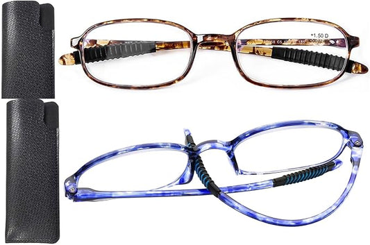 AQWANO Blue Light Blocking Computer Reading Glasses, TR90 Flexible Unbreakable Frame Lightweight UV Protection Readers for Women Men +2.0