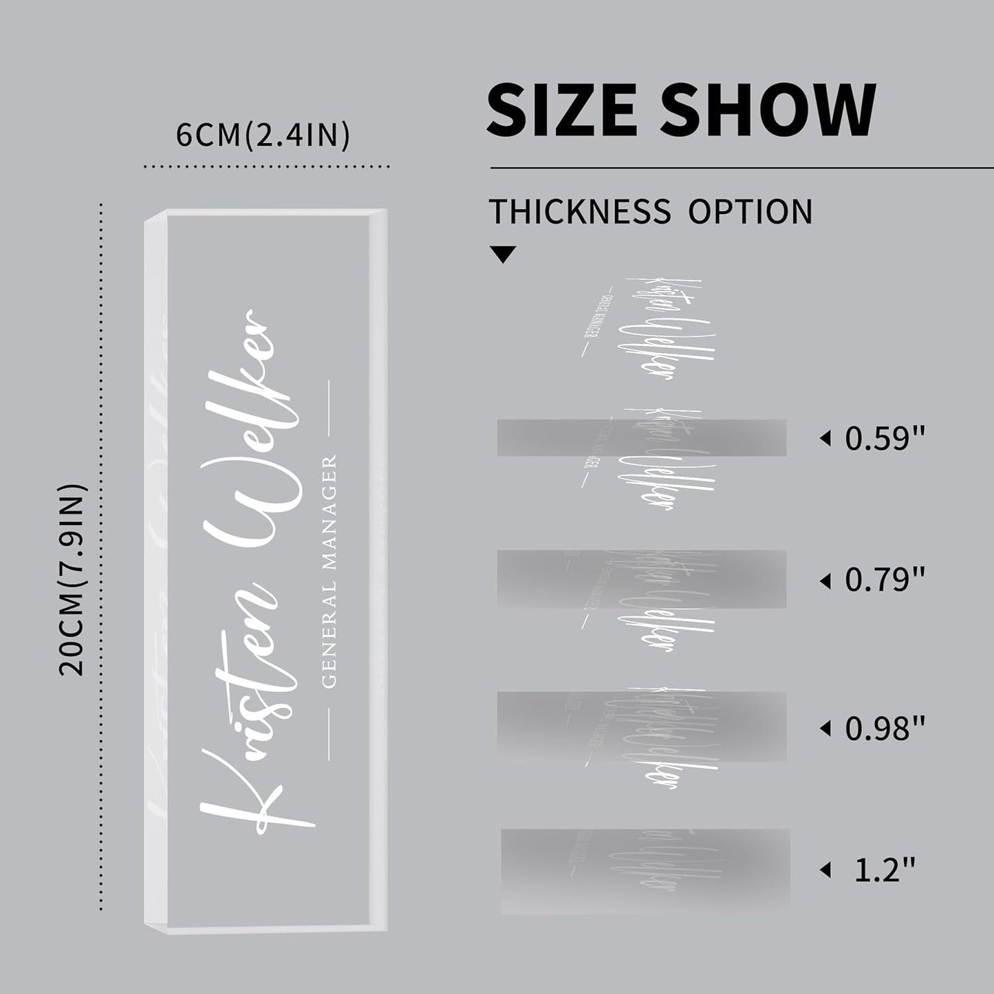 Personalized Desk Name Plates, Acrylic Engraved Name Plate for Desk, Custom Office Gifts & Desk Decor for Women Men, Employee Appreciation Gifts for Boss Teacher Nurse