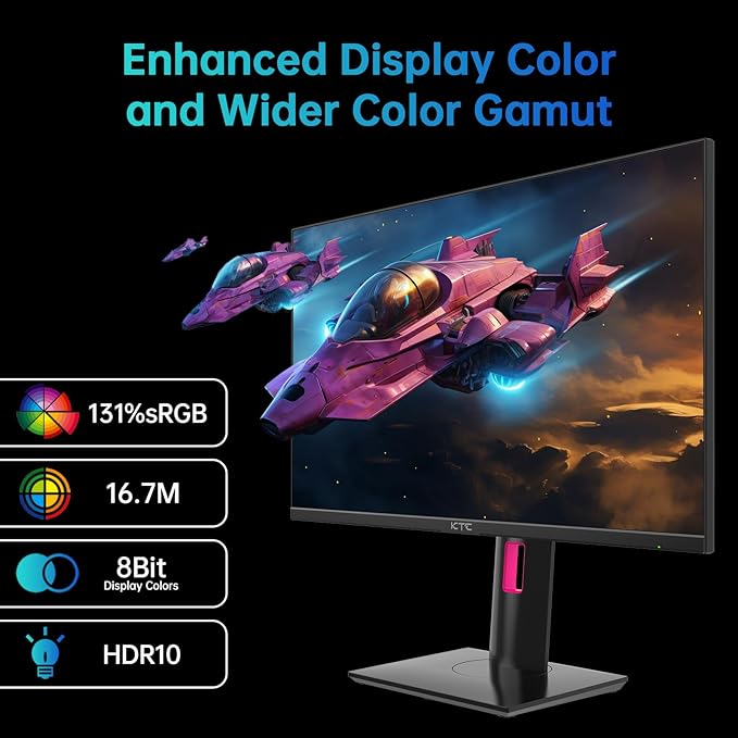 KTC 27'' 2K 170Hz Gaming Monitor - Fast IPS 1ms GTG Pc Monitor with FreeSync G-Sync, HDMI/DP/USB Ports, Height/Tilt/Swivel/Pivot Adjust, 131% sRGB and 97% DCI-P3 Color Gamut for Vertical Monitor