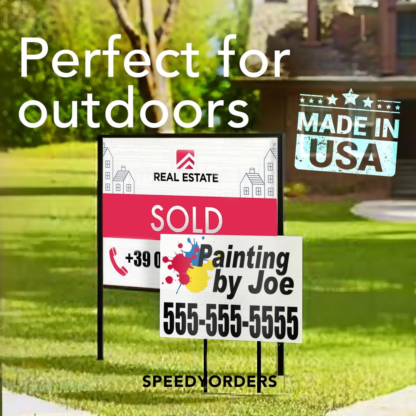 Customized Personalized Aluminum Metal Business Signs - Waterproof Outdoor Signs - White Aluminum (Gray, 10x7 In)