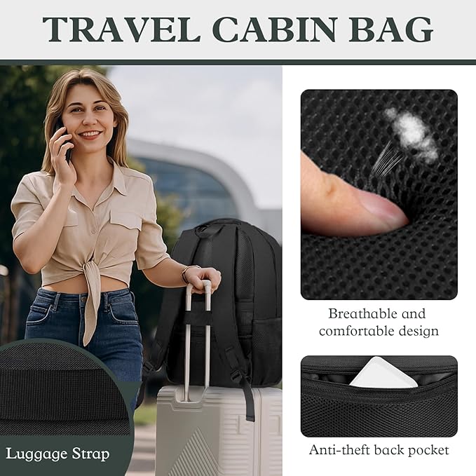 Laptop Backpack,Travel Backpack For Men Women,17 Inch Extra Large Laptop Bag Airline Approved for Business Work College School Backpack, Travel Daypack Bag Gifts for Men Women, Black