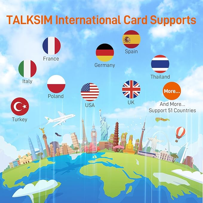 International eSIM 5GB 30 Days, 5G 4G LTE Travel eSIM for 51 Countries |USA, UK, Europe, Asia, Oceania, Data Only Prepaid eSIM for Unlocked Devices, No Contract, No Voice/SMS