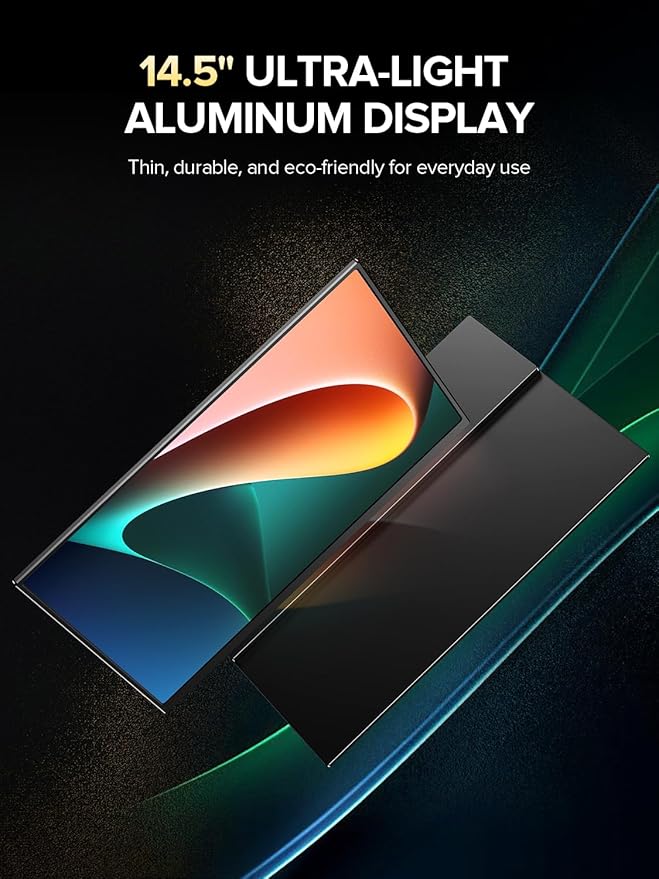 UPERFECT 4K Portable Monitor, 14.5" UHD 3840x2400 Laptop Display with Smart Cover, 16:10 Matte IPS Screen, 100% sRGB, 1.06 Billion Colors, 500 Nits Brightness, Metal Frame for PC/Mac/Phone