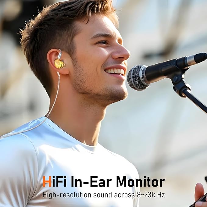 Vibes 202 Wired Earbuds - HiFi in Ear Monitor Headphones – Professional Noise-Isolating Ear Buds - Clear Sound, Deep Bass & Comfort-Fit IEM Earphones - MMCX to 3.5mm, Silver Plated Cord, Carrying Case