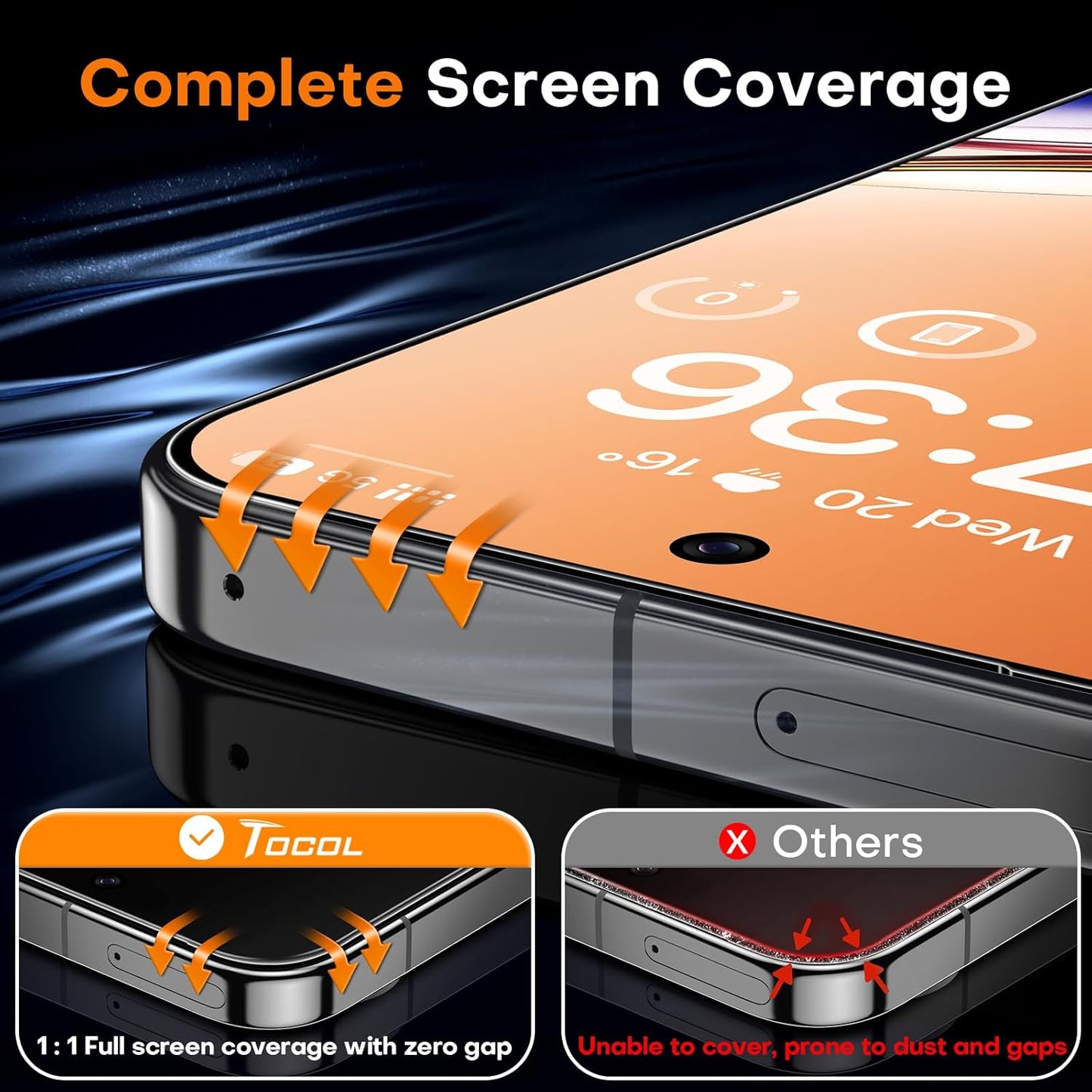 TOCOL for Google Pixel 10 Pro Screen Protector/Google Pixel 10 Screen Protector 6.3 9H Hardness Military Grade Shatterproof HD Tempered Glass for Full Coverage Easy Installation 2 Pack