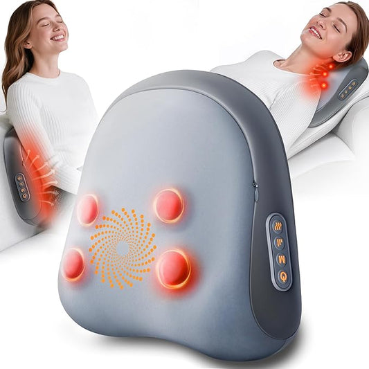 Shiatsu Back and Neck Massager with Heat – Deep Kneading Massage Pillow for Relaxation – Corded Design for Full Body Use – Gift for Loved Ones