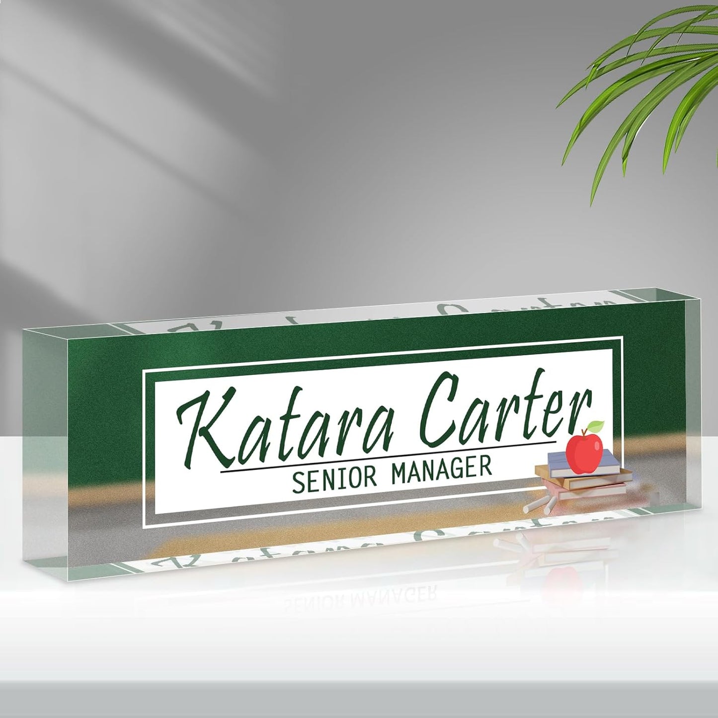 Name Plate for Desk Personalized, Acrylic Desk Decorations, Employee Appreciation Gifts, Custom Office Gifts for Coworkers, Boss, Teacher, Nurse (Teacher 03)