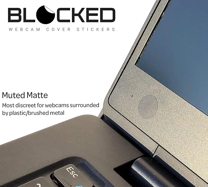 BLOCKED Stackable Webcam/Camera Vinyl Covers | 95 Low-Tack Restickable Webcam Sticker | 5-Sizes | Black 95-Pack (Muted Matte)