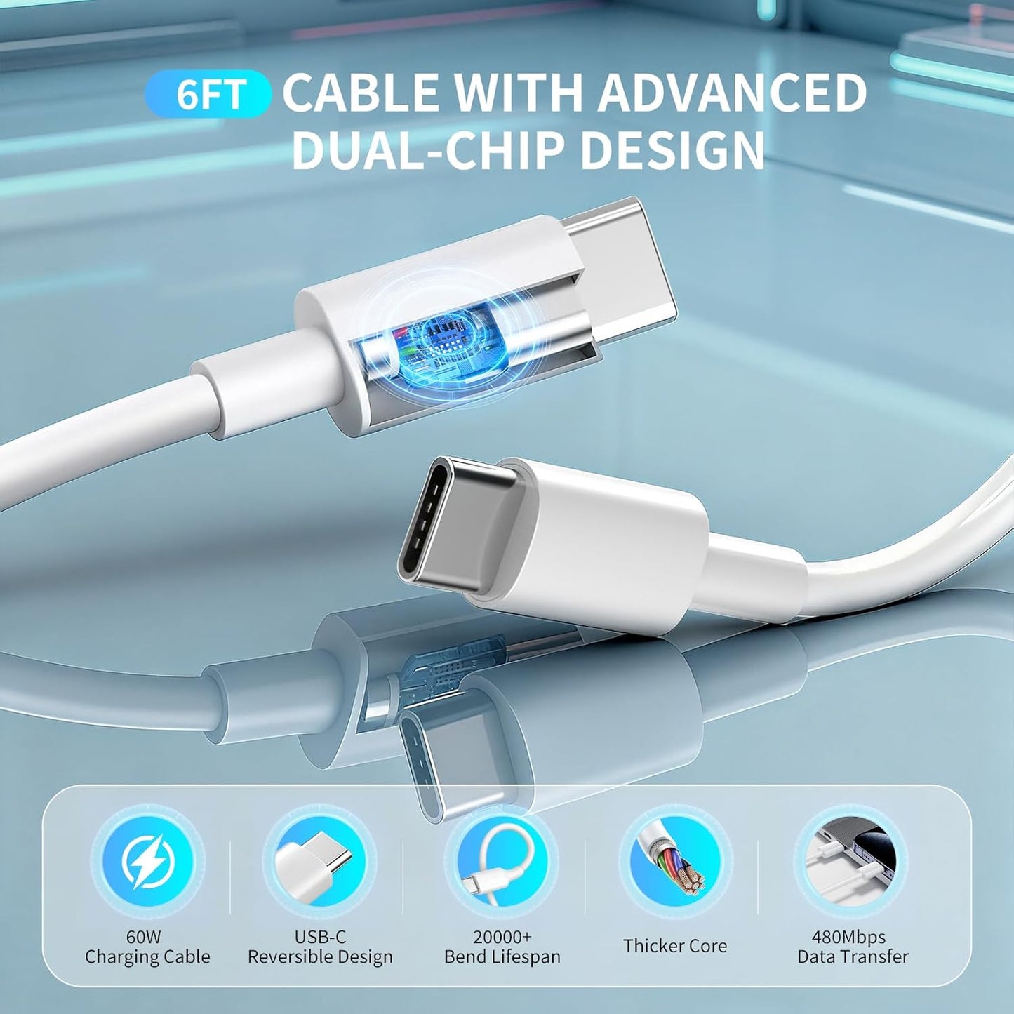 USB C Charger for iPhone 17 Pro Max,2Pack 45W USB-C Super Fast Charging Wall Charger Block Power Adapter with 6FT Type C USBC to C Cable for iPhone 17/17 Pro/17 Pro Max/Air/16 Plus/16/15,Galaxy