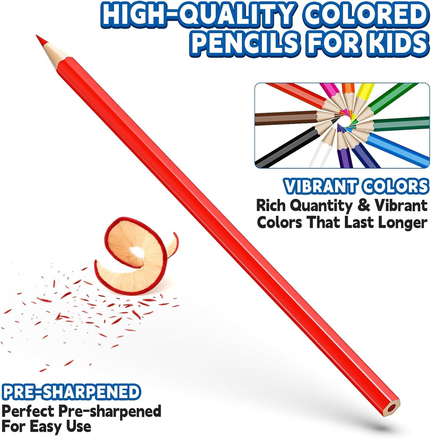 OCHIDO 432 Count Colored Pencils Bulk, Pre-sharpened Colored Pencils for Kids in 12 Bright Colors, Color Pencil Set with 12 Sharpeners, Back to School Supplies Classroom Essentials for Teachers