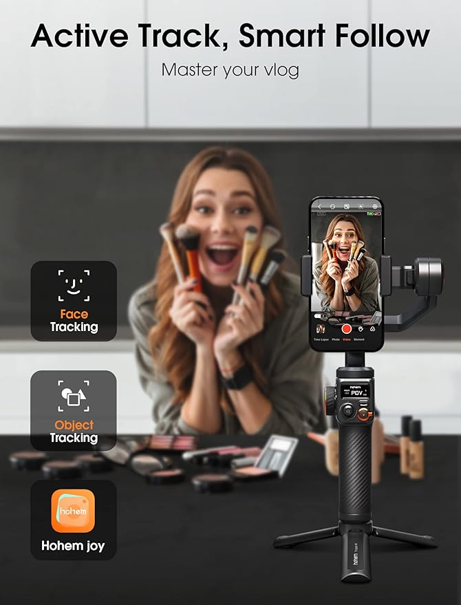 hohem iSteady M6 Gimbal Stabilizer for Smartphone, 2023 Upgrade 3-Axis Phone Gimbal for iPhone 14 Pro Max & Android, 360°Infinite Rotation, OLED Display for Video Recording
