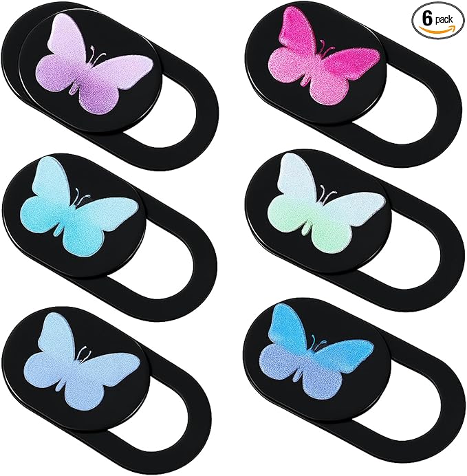 6 Pcs Webcam Cover Slide Butterfly Design Ultra-Thin Laptop Camera Cover Slide Web Cam Privacy Blocker for Laptop Desktop Computer Smartphone Tablet to Protect Your Privacy and Security