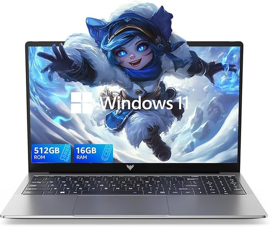 ACEMAGIC 2025 TX15 Laptop, Laptop Computer, Intel N150 Processor(Up to 3.6GHz), 16GB RAM 512GB NVMe SSD, 15.6" FHD Display, Windows 11 Pro Home/Business/Student Laptop, Metal Shell, HDMI, USB3.2