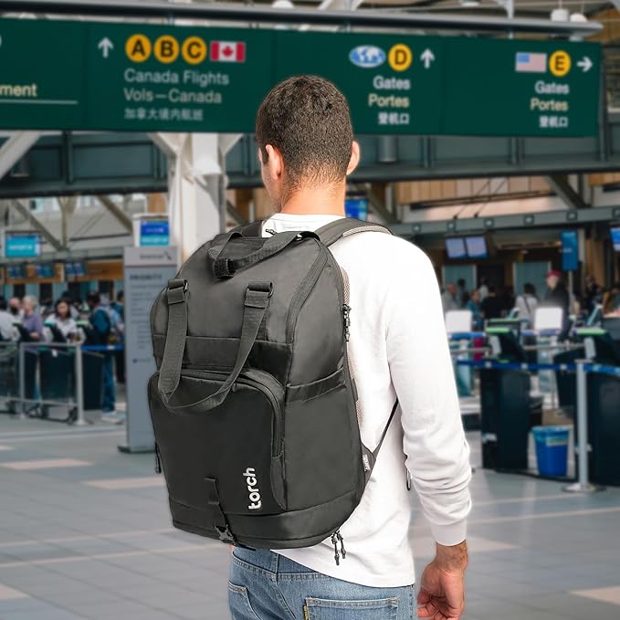 torch Laptop Backpack for Men & Women – Carry On Backpack 27L with 16-Inch Laptop Compartment, Shoe Compartment, and Anti-Sweat Back Panel, Casual Totepack for Work, Travel, and Everyday Use (Daksa)