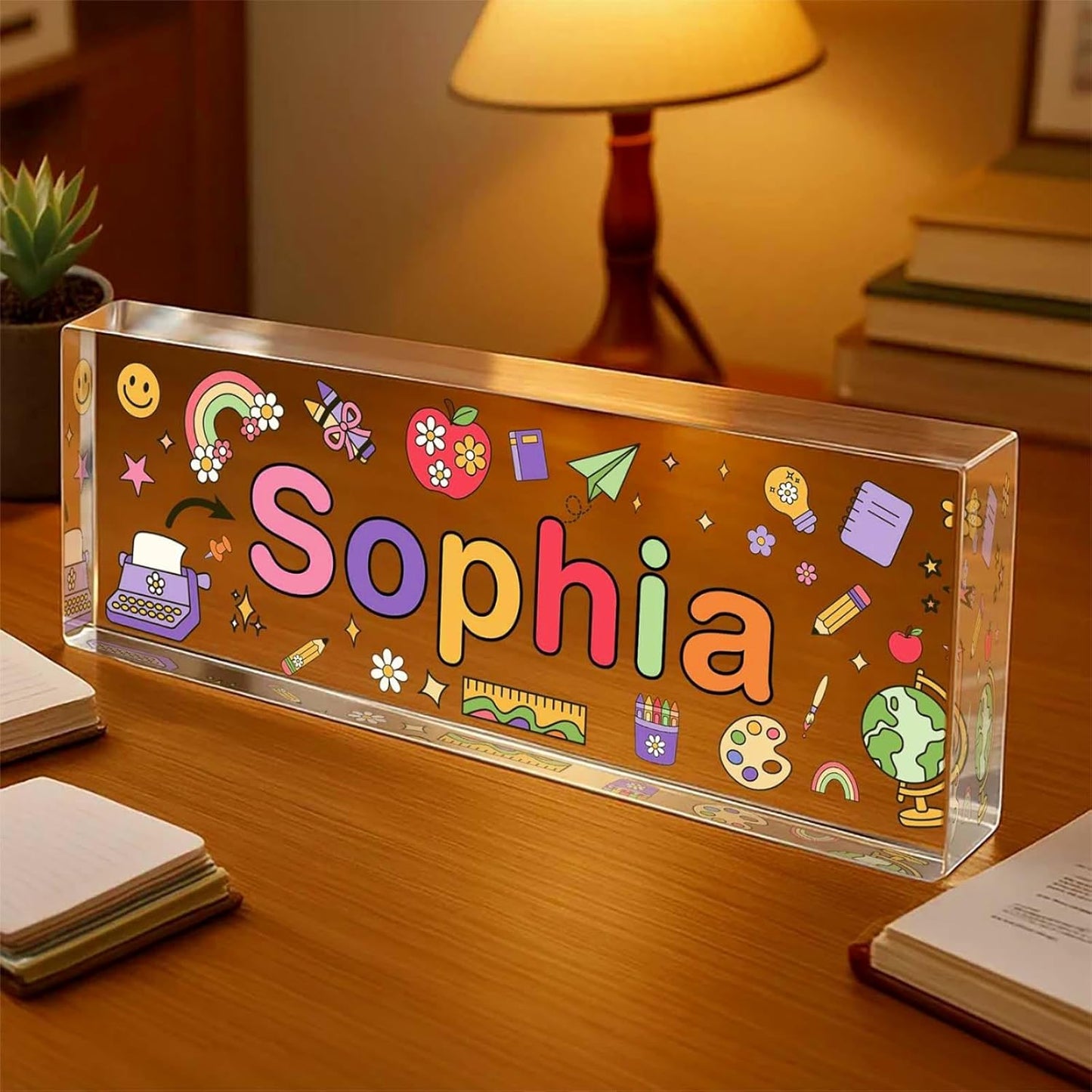 Custom Desk Name Plate, Teacher Name Plate for Desk, Office Decor for Women, Coworkers, Employee (S7)