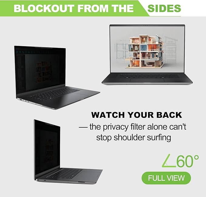 Magnetic Laptop Privacy Screen 14 inch for 16:10 Computer Monitor, Removable Anti-Glare Screen Privacy Shield, Screen Filter and Protector for Laptop (11 7/8" × 7 7/16"), Fits (WUXGA 1920 × 1200)