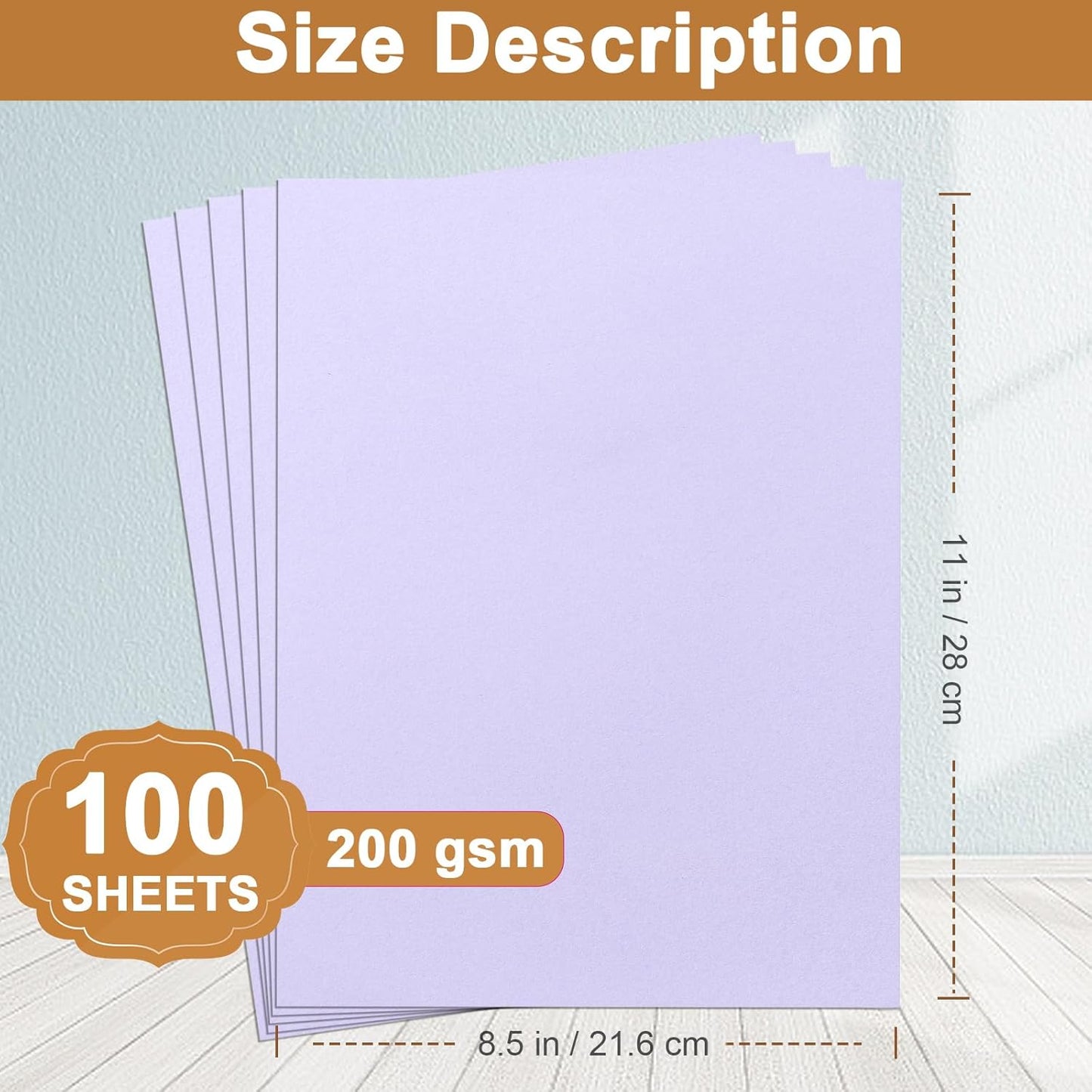 100 Sheets Purple Cardstock 8.5 x 11 Certificates Paper, 200gsm/75lb Heavyweight Paper Card Stock for Cards Making, Greeting Card, Business Cards, School Crafting, Menus
