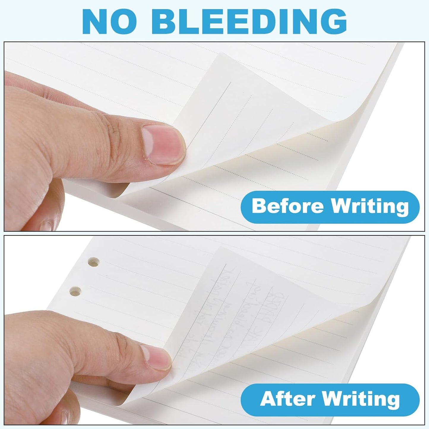 PATIKIL A5 Ruled Refills Inserts 6-Ring Binder Loose Leaf Planner Filler Paper Planner Inserts, 80 Sheets/160 Pages, Lined, White