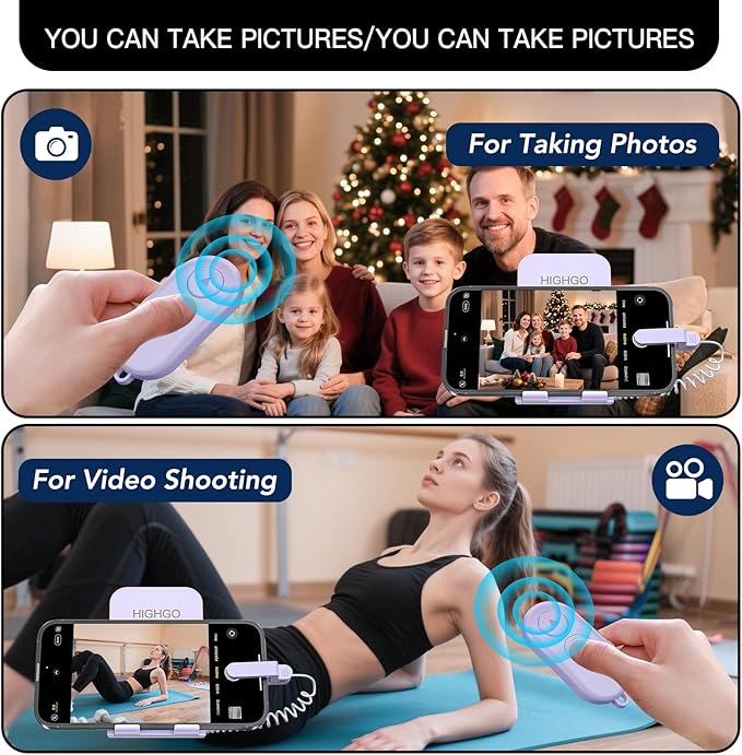 Remote Control Page Turner and Stand for Kindle Paperwhite Oasis eReaders,Clicker Page Turner Forward and Backward,Kindle Accessories for iPhone,iPad,Tablets Reading,Camera Video Record &Selfie