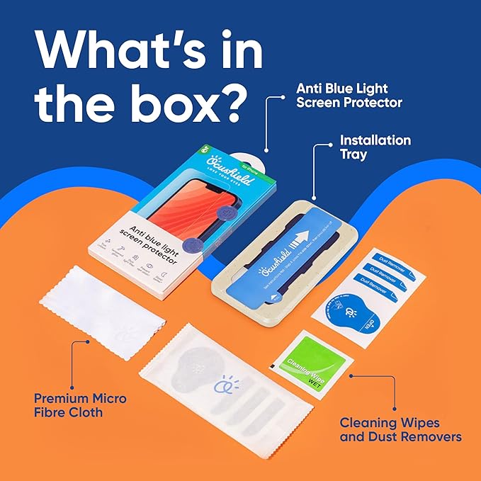 Ocushield Anti Blue Light Tempered Glass Screen Protector for iPhone 11 Pro/X/XS - Protect Your Eyes, Reduce Migraines & Improve Sleep