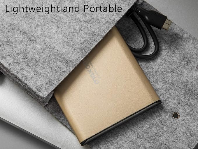 Maxone 500GB Ultra Slim Portable External Hard Drive HDD USB 3.0 Compatible with PC, Laptop - Gold