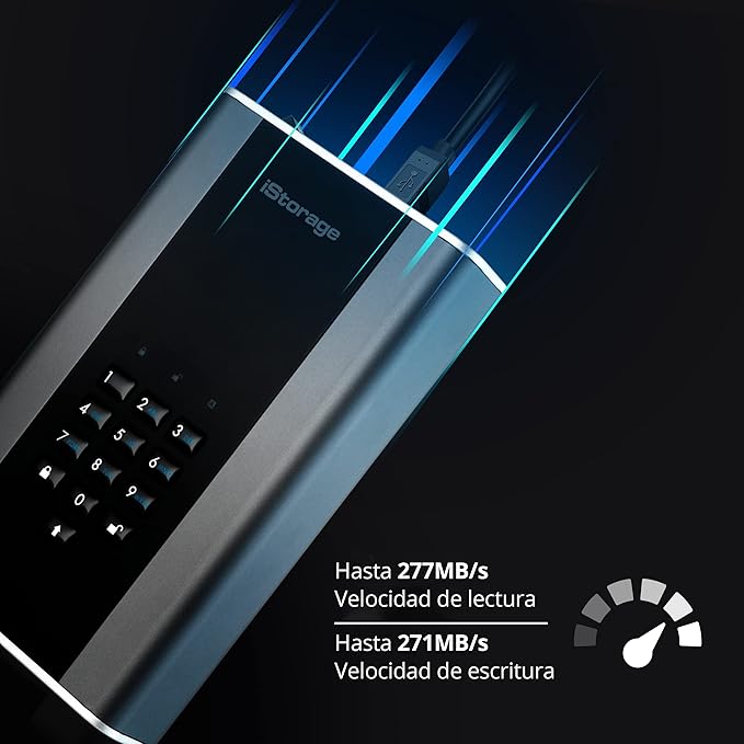 iStorage diskAshur DT2 256-bit 10TB | FIPS Level 3 Certified | Secure encrypted Desktop Hard Drive | Password Protected