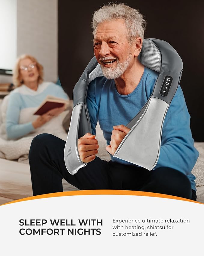 CooCoCo Shiatsu Neck and Back Massager, 2025 Christmas Gifts for Him Her, 8 Massage Nodes 3D Neck & Shoulder Massager for Deep Tissue for Office Home Car Use, Christian Gifts for Women Men Mom Dad