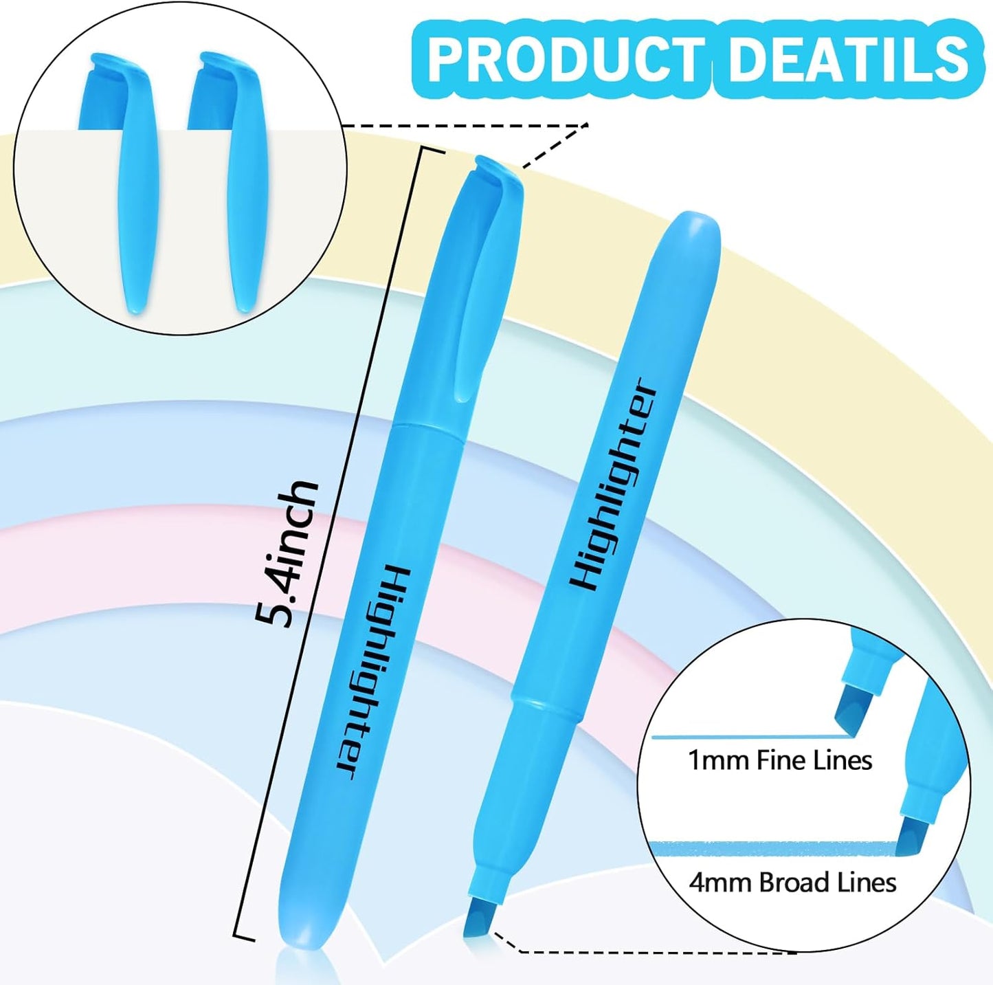 Duchong 108 Highlighters Bulk, Highlighters Assorted Colors for Adult Kids, Chisel Tip Dry-Quickly No Bleed Highlighter, Office Classroom Must Have, School Supplies for Teachers