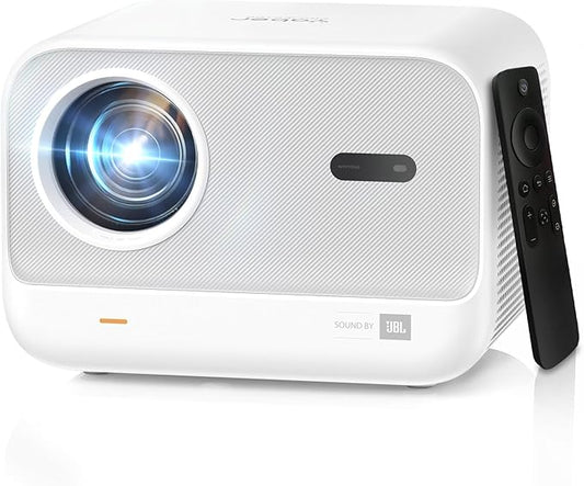 [Sound by JBL & Seamless Autofocus] Yaber 1080P Projector with WiFi 6 and Bluetooth, Portable Outdoor Movie Projector, Home Theater Projector for iPhone/TV Stick/HDMI/USB/Laptop/PS5-White