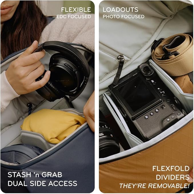 Peak Design Everyday Backpack 30L, Kelp, MagLatch Top, Dual Side Access, FlexFold Dividers, Fits 15" or 16" Laptop, For Camera Carry, Daily Commutes or Travel, Versatile Backpack for Men and Women