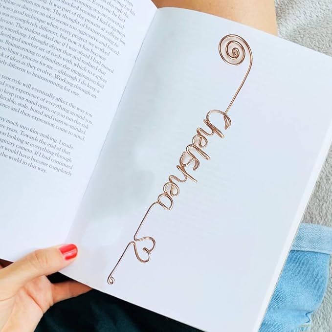 Personalized Bookmark Custom Wire Name Bookmark 12 Colors Customizable Page Marker Gifts for Book Lovers Bookworm Reader
