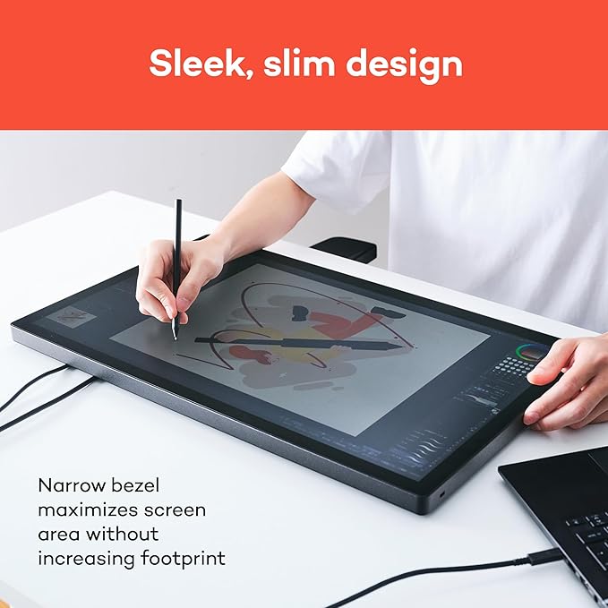 Wacom Cintiq 24 Drawing Tablet with Screen, 23.8" inch Display, Pro Pen 3 (Battery-Free), 100% sRGB Pen Display for Artists, Designers, Animation, Game Dev, Works with Mac, PC & Android