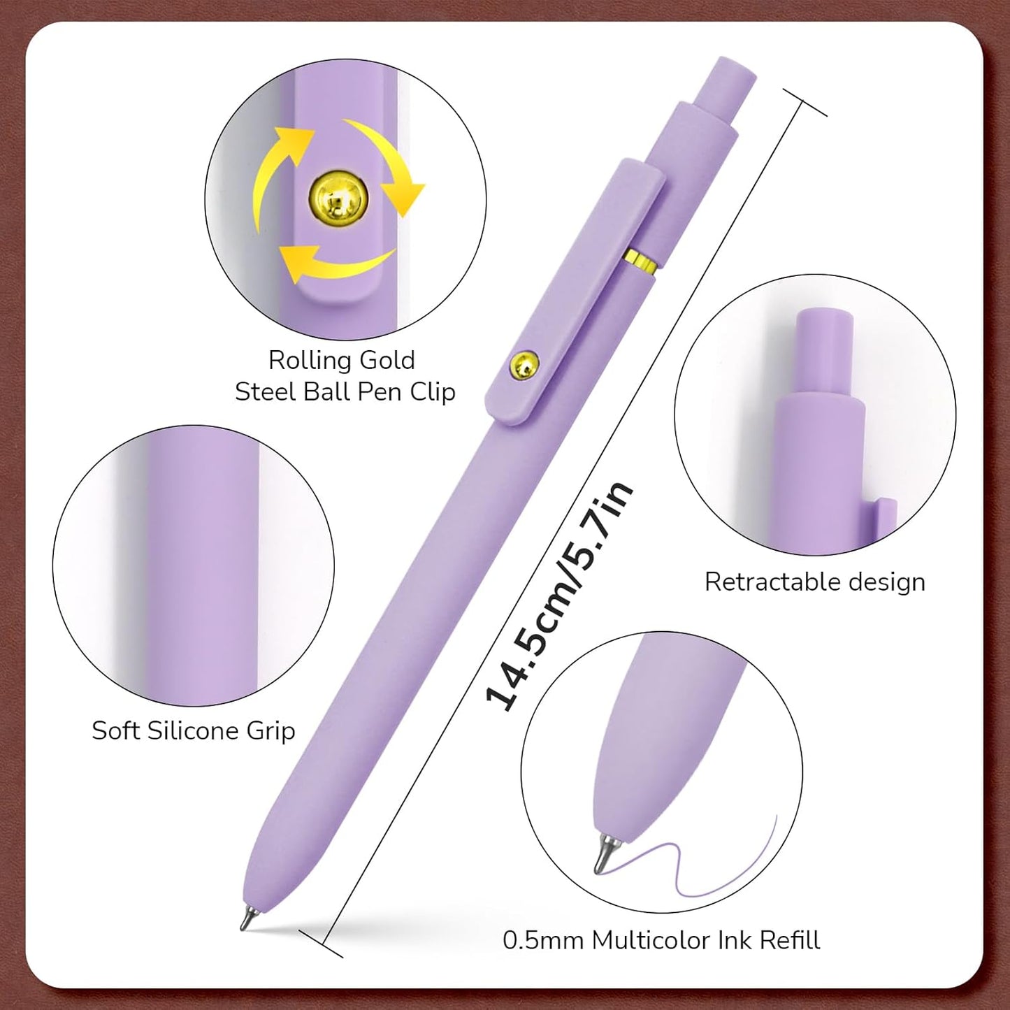 Colored Pens, 12 Pcs Colorful Pens Fine Point Smooth Writing Pen, 0.5mm Colored Ink Gel Pen for Journaling Note Taking, School Supplies Gifts for Women (12 Pcs Gold Vibrant and Vintage)