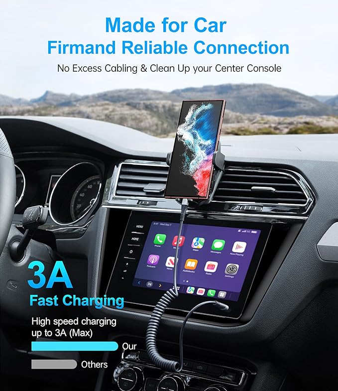 Coiled USBC to USBC Cables for Car 3FT/5FT, USB C to USB C Fast Charging Cables Short Type C Cord for iPhone 17/16/15/Pro/Plus/Pro Max/Samsung Galaxy S23, Compatible All Type C Devices-Silver 2Pack