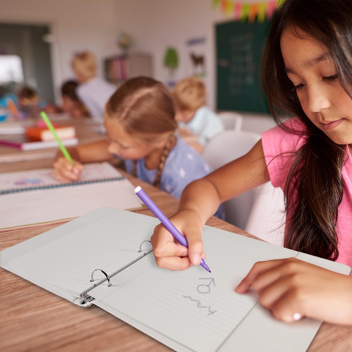 POPRUN Loose Leaf Paper, 8.5" x11" Wide Ruled, 100GSM / AA Grade Bulk Lined Filler Sheets, 3 Hole Punched for Binder Notebook, Office School Supplies, 3 Pack (300 Sheets)