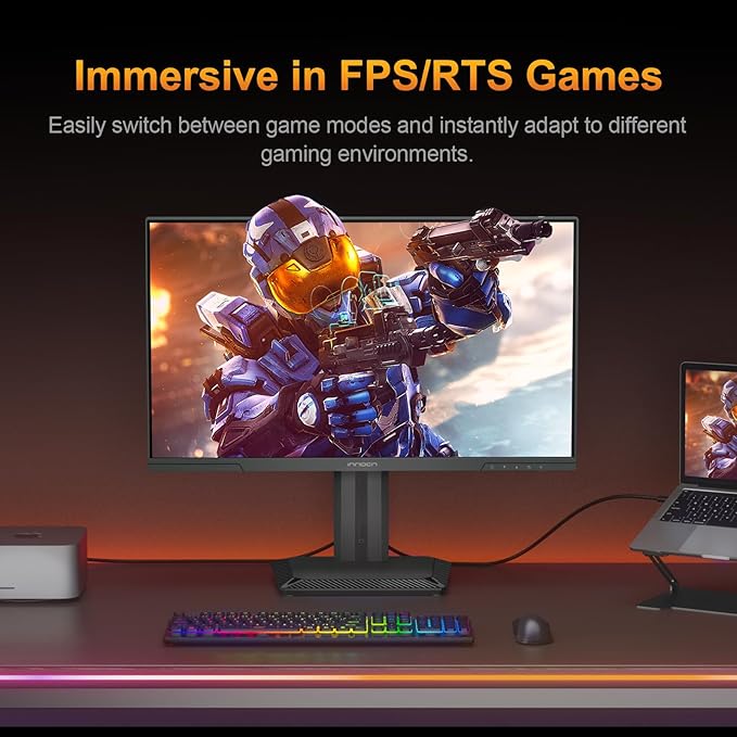 INNOCN 24.5" 2K QHD 2560 x 1440P 240Hz Monitor, Gaming Console Ready, Mini-LED Precisely Local Dimming, Monitor for Mac, HDMI 2.1, DP 1.4, Height Pivot Adjustable Stand, Black - 25M2S