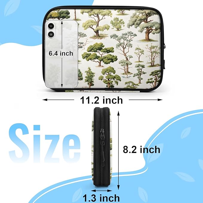Trees Electronics Travel Organizer Case, Tech Accessories Cable Storage Bag for Cords, Charger, Phone, Hard Drive