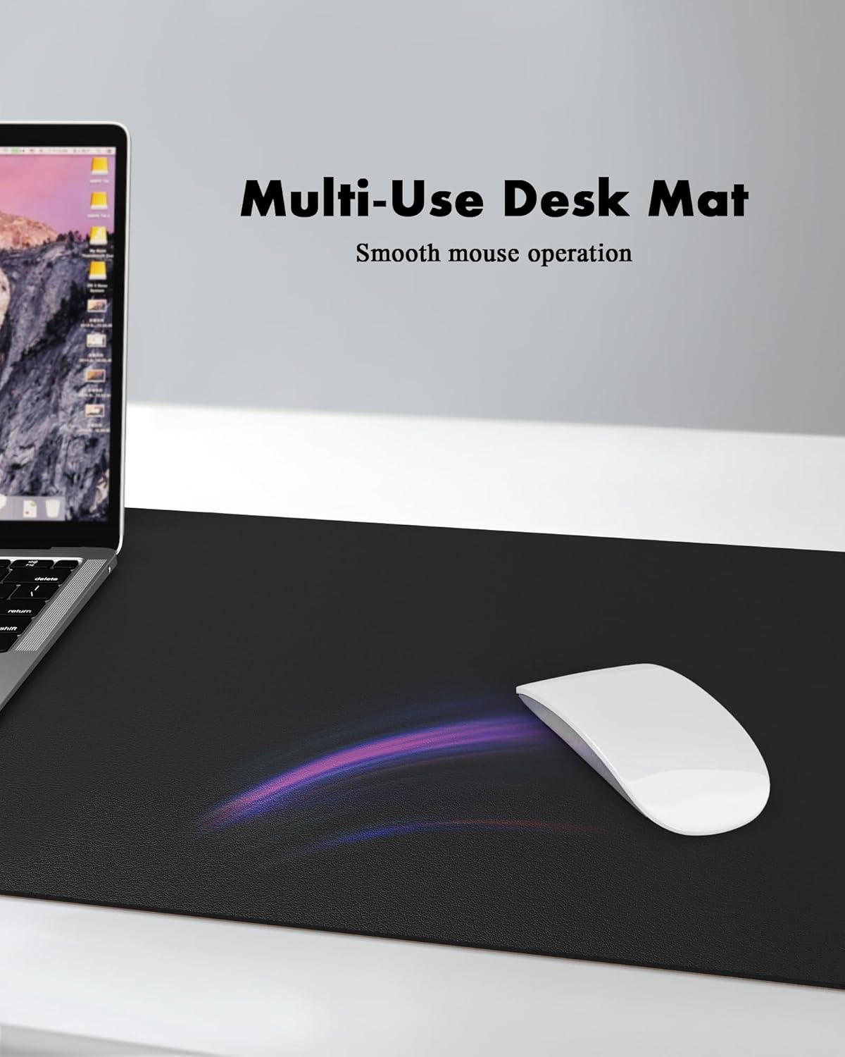 YSAGi Double-Sided Desk Pad, 35.4"x17"Leather Desk Mat, Eco Cork Desk Pad Protector,Large Mouse Pad,Waterproof Desk Blotter for Office/Home(Black)