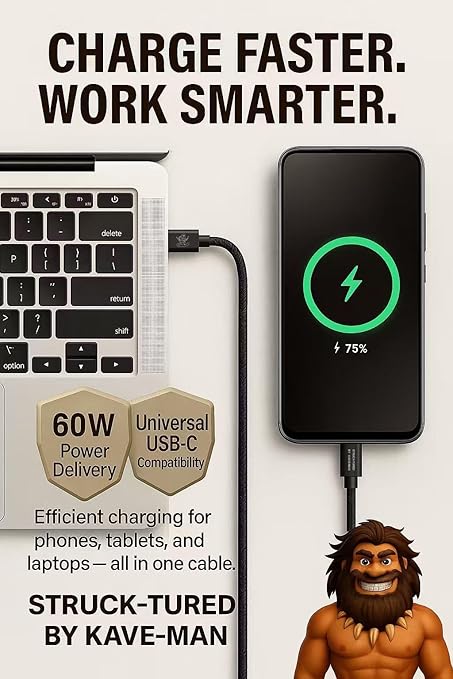 Pebble 60W USB-C to USB-C Cable – 6.6ft Yellow | Fast Charging, Durable Nylon Braided, Universal USB-C Compatibility (ABS Shell)